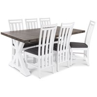 Provence Matgrupp med 6 st Skagen stolar med grå sits Provence Matgrupp med 6 st Skagen stolar med grå sits