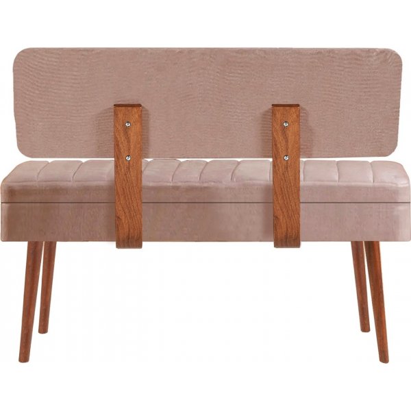 Vina sittbänk med ryggstöd - Valnöt/stone Vina sittbänk med ryggstöd - Valnöt/stone