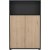 Bibliothque basse avec portes Sign - Gris mat/hickory