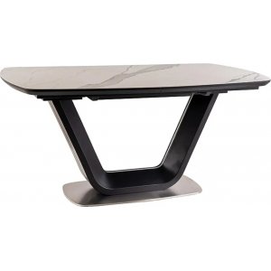 Table  manger Bumbi 160-220 cm - Blanc/noir