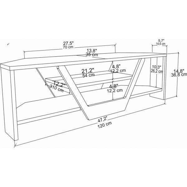 Meuble TV Sares - Noyer/noir Meuble TV Sares - Noyer/noir