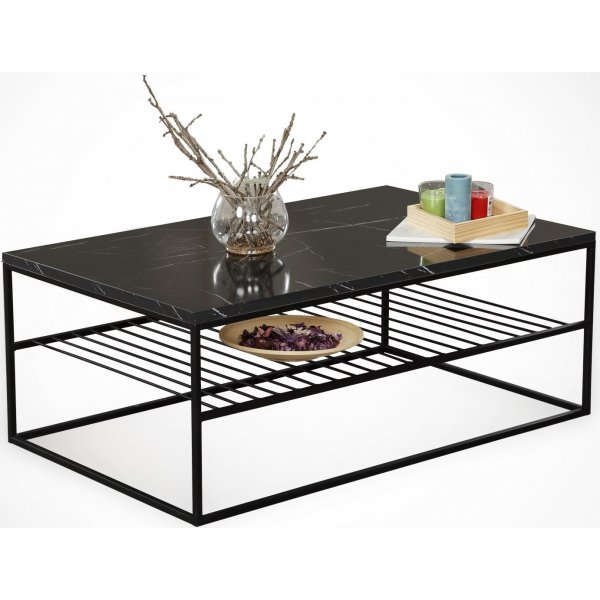 Table basse Etna Noir/blanc - 95 x 55 cm