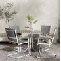 Eettafel voor buiten met 4 stoelen - Wit/grijs