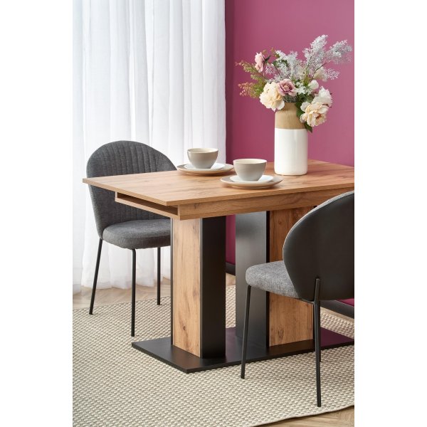 Table  manger Weber 125-170 cm - Chne Wotan/noir