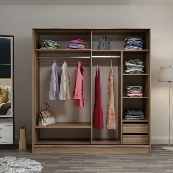 Kapusta garderob 220x52x210 cm - Brun/antracit/brun Kapusta garderob 220x52x210 cm - Brun/antracit/brun