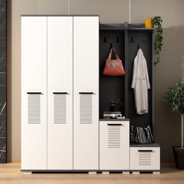 Cintre Asimo 160 x 45 x 183 cm - Anthracite/blanc Cintre Asimo 160 x 45 x 183 cm - Anthracite/blanc