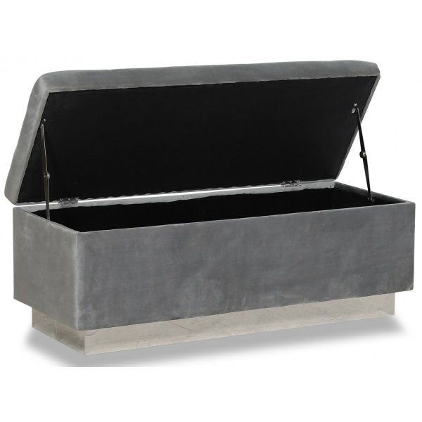 Isabelle sängkista med förvaring - Grå / Krom Isabelle sängkista med förvaring - Grå / Krom