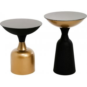 Set table d'appoint Chalice 46/56 cm - Noir/or