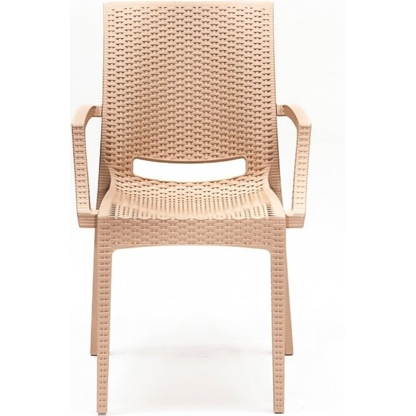 Groupe de repas d\\\'extrieur Meco avec fauteuils - Cappuccino