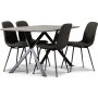 Smokey matgrupp, matbord med 4 st Smokey matstolar - Gr/Vintage