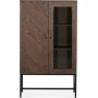 Edge monterat vitrinskp i smoked oak + Textilskydd fr mbler