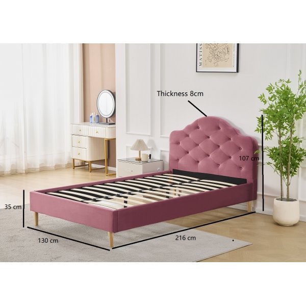 Sngram rosa inklusive snggavel - 120 x 200 cm