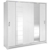 Mervyn garderob B220 cm - Vit / Spegel Mervyn garderob B220 cm - Vit / Spegel
