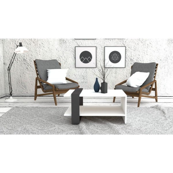 Table basse Funda 80 x 55 cm - Anthracite/blanc Table basse Funda 80 x 55 cm - Anthracite/blanc