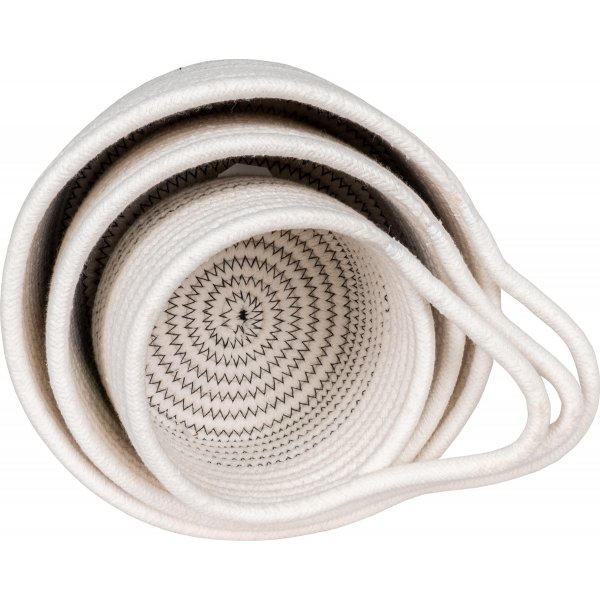 Lot de 3 paniers - Blanc/gris Lot de 3 paniers - Blanc/gris