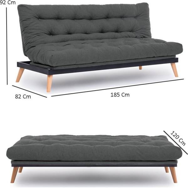 Bäddsoffa Saki - Mörkgrå Bäddsoffa Saki - Mörkgrå