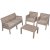 Groupe salon Lara avec canap 2 places, 2 fauteuils et table - Cappuccino