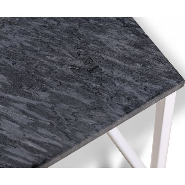 Accent lampbord 50x50 cm - Gr� marmor / Vit