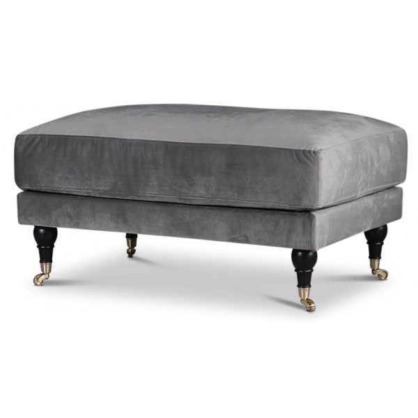 Adena Fotpall XL - Silvergr Sammet