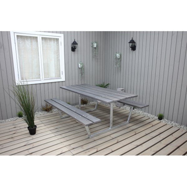 Rustik bnkset utan ryggstd - Gr