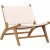 Rike loungestol - Cream PU/teak