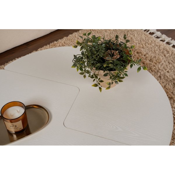 Moira soffbord Ø90 cm - Vit trä Moira soffbord Ø90 cm - Vit trä