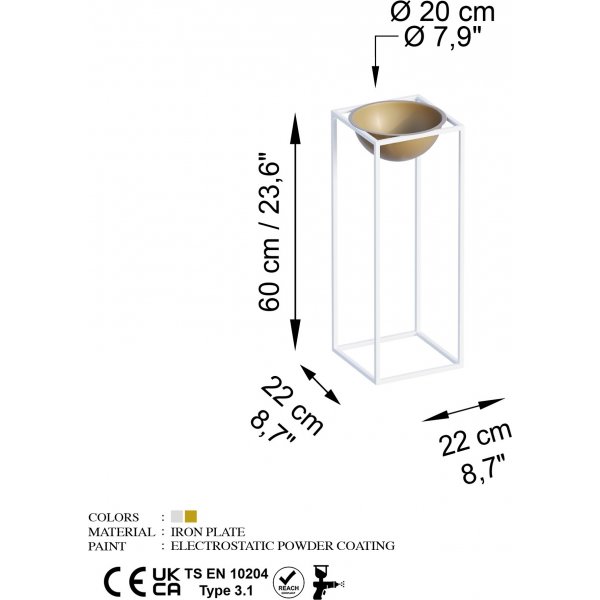 Pot Plato 21 - Blanc/or
