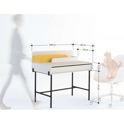 Leila skrivbord 108x60 cm - Vit/antracit