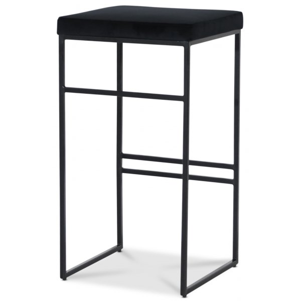 Stage barstol - Svart sammet / svart