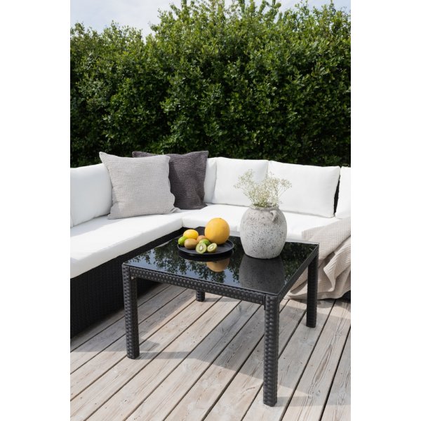 Kuba hörnsoffgrupp - Svart/Vit Kuba hörnsoffgrupp - Svart/Vit