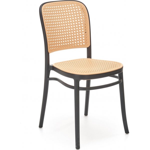 Stapelbar matstol med rottingsits