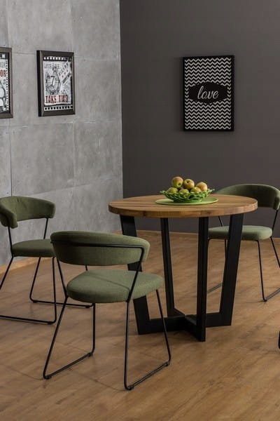 Table à manger Cono Ø90 cm - Chêne/noir Table à manger Cono Ø90 cm - Chêne/noir