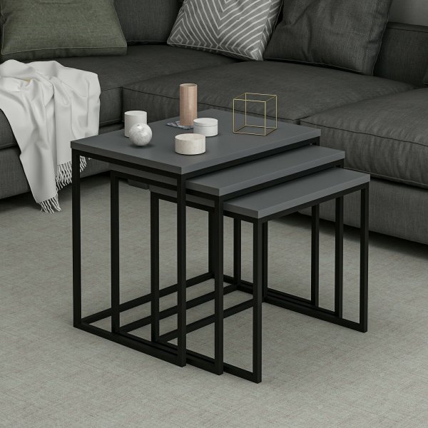 Table Evia 45/50/55 x 36/38/40 cm - Anthracite