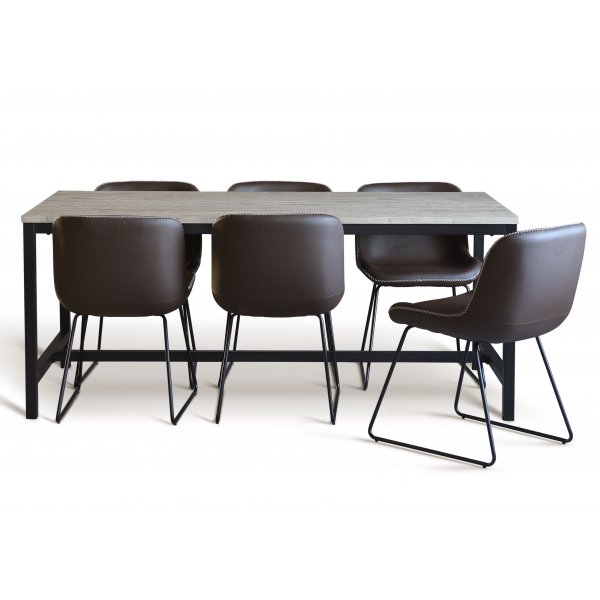 Table  manger Texas blanchie  la chaux 180 x 90 cm