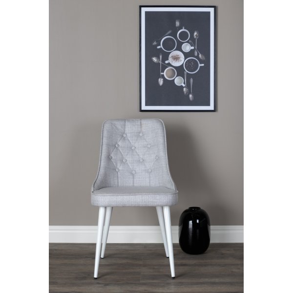 Chaise de salle à manger Alice Deluxe - Gris clair/blanc Chaise de salle à manger Alice Deluxe - Gris clair/blanc