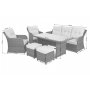 Soffgrupp Bergamo med ftljer, pallar & bord - Beige/beige melerad