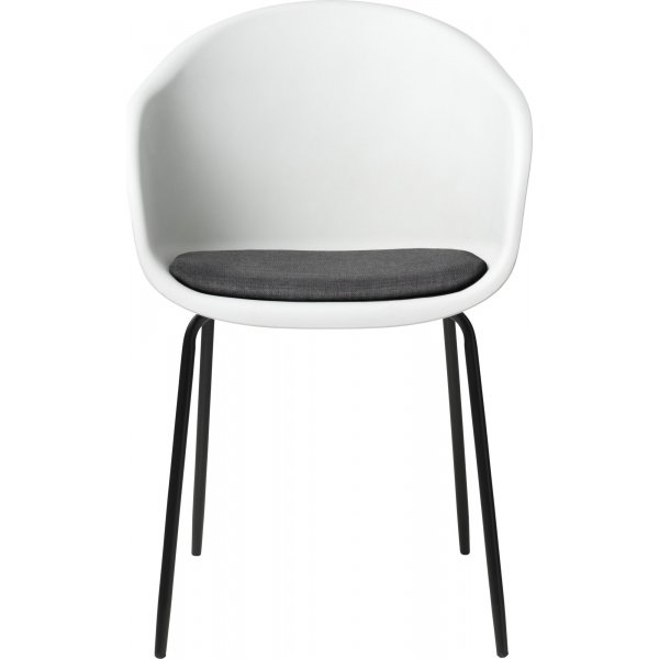 Chaise de salle  manger blanche Roma avec coussin d'assise