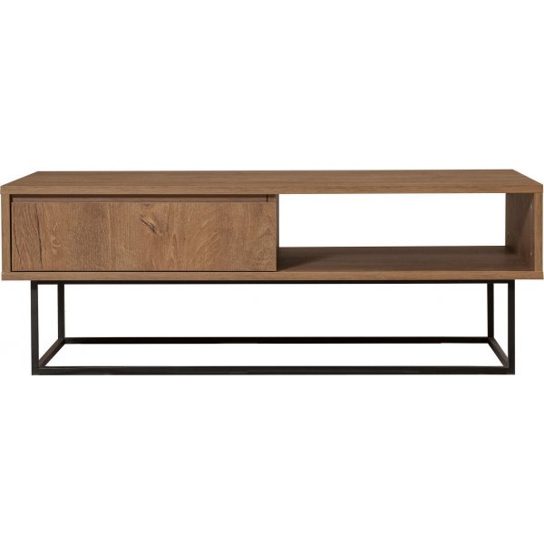 Soffbord Dale med låda i valnöt / Svart - 120x60 cm Soffbord Dale med låda i valnöt / Svart - 120x60 cm