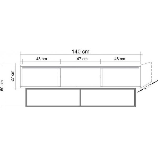 Tv-bänk Milo i valnöt - 140 cm Tv-bänk Milo i valnöt - 140 cm