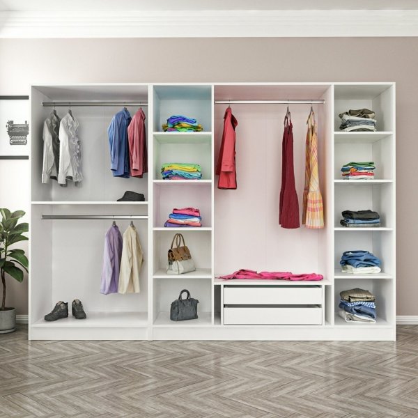 Armoire Cavolo 270 cm, variante A - Blanc