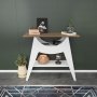 Ese avlastnigsbord 100 x 35 cm - Vit/valnt