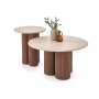Soffbord mocca med Travertintopp 80 cm