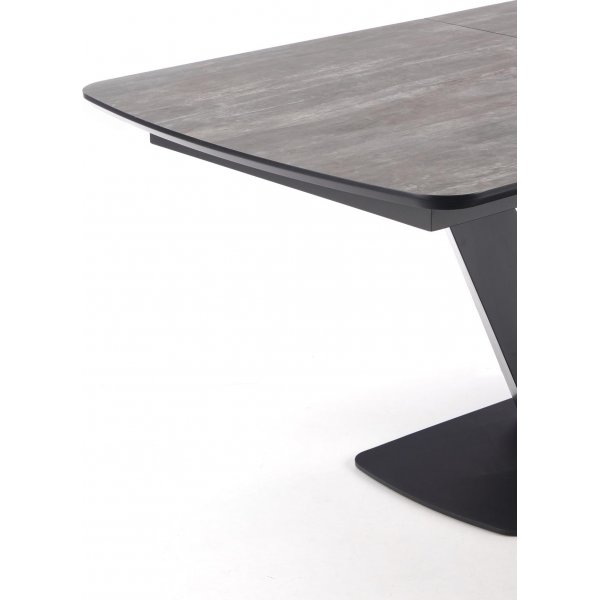 Table  manger Jaylynn 180-230 x 95 cm - Gris fonc/noir