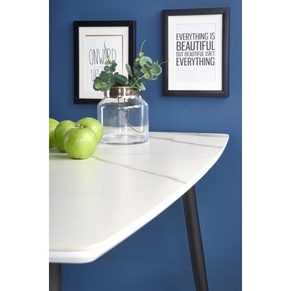 Table à manger Marco 120 x 70 cm - Marbre blanc/noir Table à manger Marco 120 x 70 cm - Marbre blanc/noir