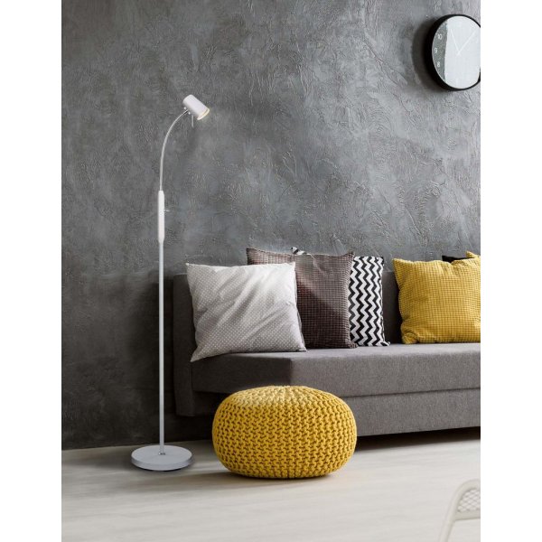 Lampadaire Pilote - Blanc/chrome