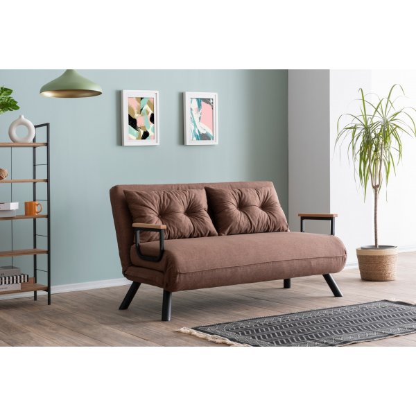 Canapé lit Sando 2 places - Marron clair Canapé lit Sando 2 places - Marron clair