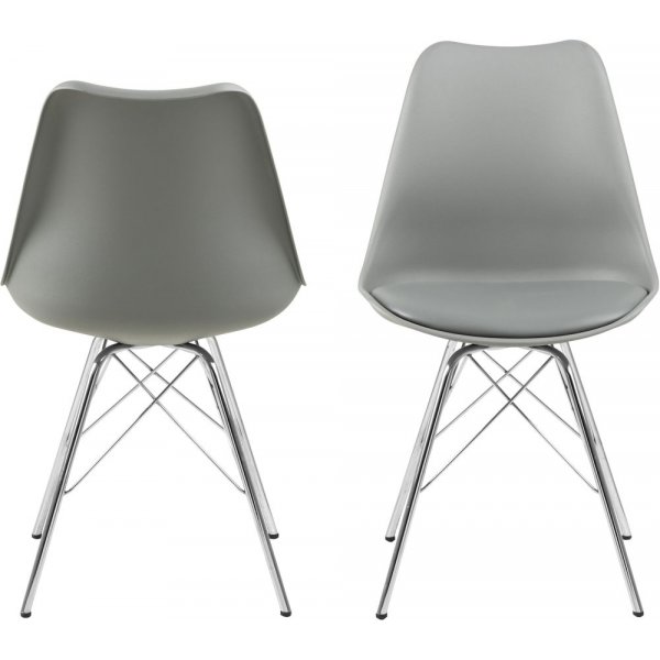 Eris eetkamerstoel - Grijs/chroom