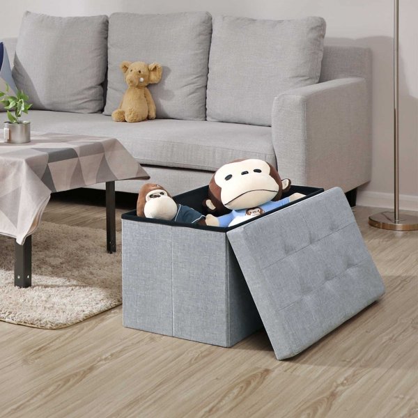 Banc Joar avec rangement 76 cm - Gris clair Banc Joar avec rangement 76 cm - Gris clair