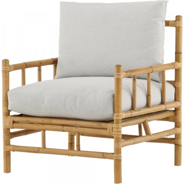 Fauteuil cann - Gris clair/Naturel