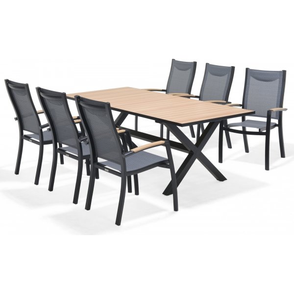 Panama matgrupp 5 - Svart/teak